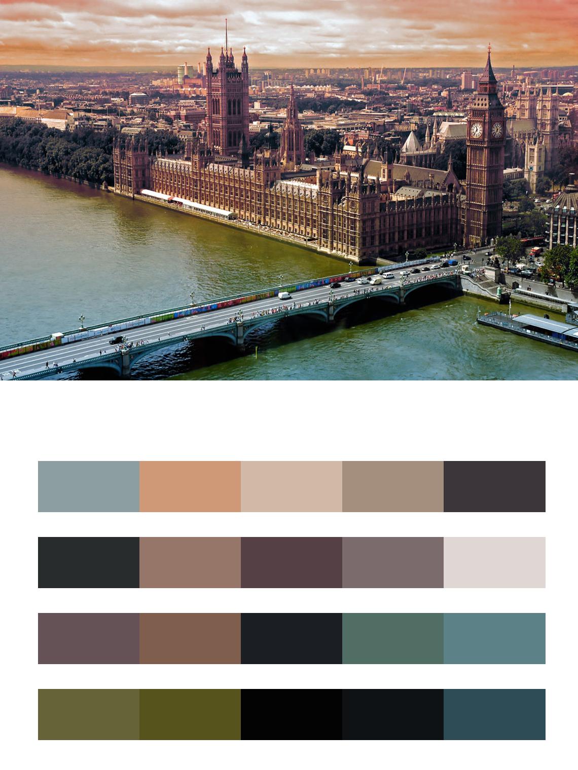 Вид с балкона на Лондон цвета